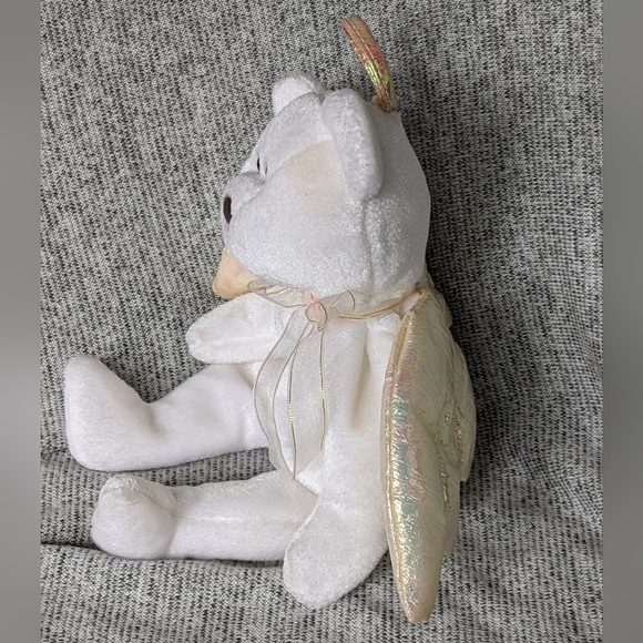 1998 Retired TY HALO the Angel Bear Beanie Baby Rare with Brown Nose - Picture 5 of 9